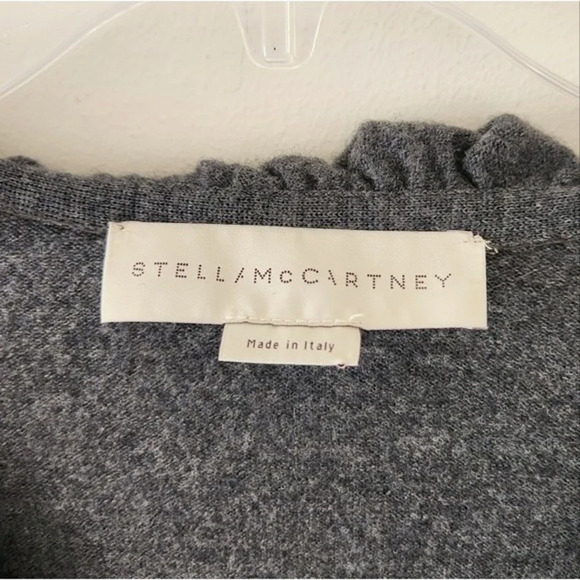Stella McCartney Felted Frills Jumper Ruffle Sweater Virgin Wool Graphite Gray S - Picture 7 of 9